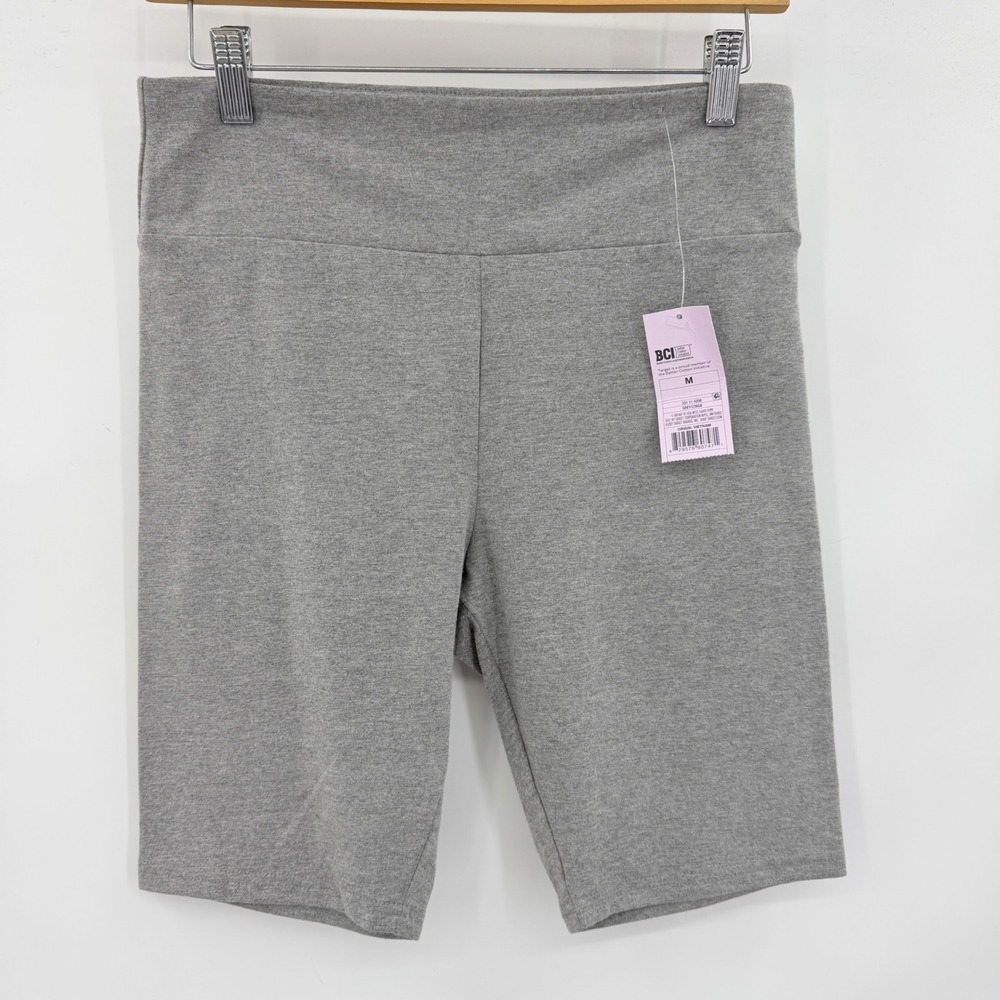 Wild Fable Women Heather Gray Biker Shorts High Waist Cotton Blend Size M NWT